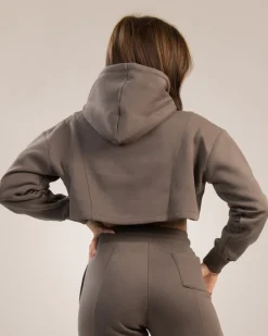 Dam Gavelo Chill Lounge Cropped Hoodie Taupe