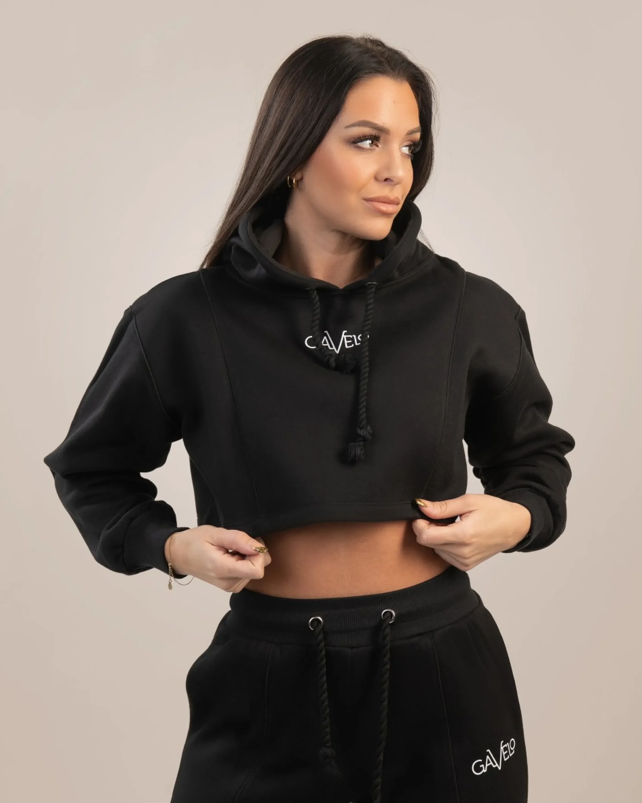 Dam Gavelo Chill Lounge Cropped Hoodie Black