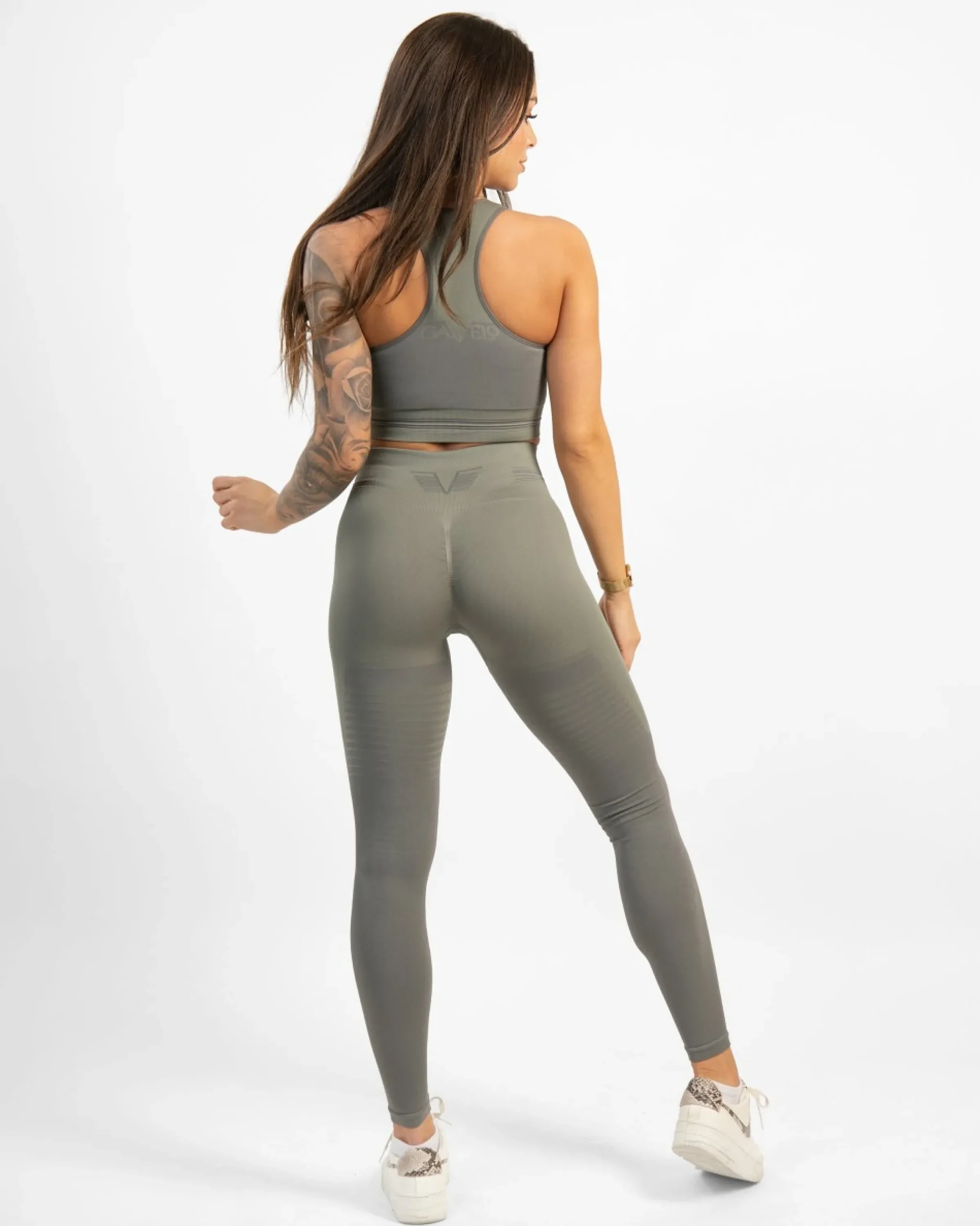 Dam Gavelo Pulse Nude Olive Grey Seamless Tights
