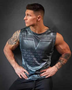 Herr Gavelo Sniper Blue Sleeveless Tee