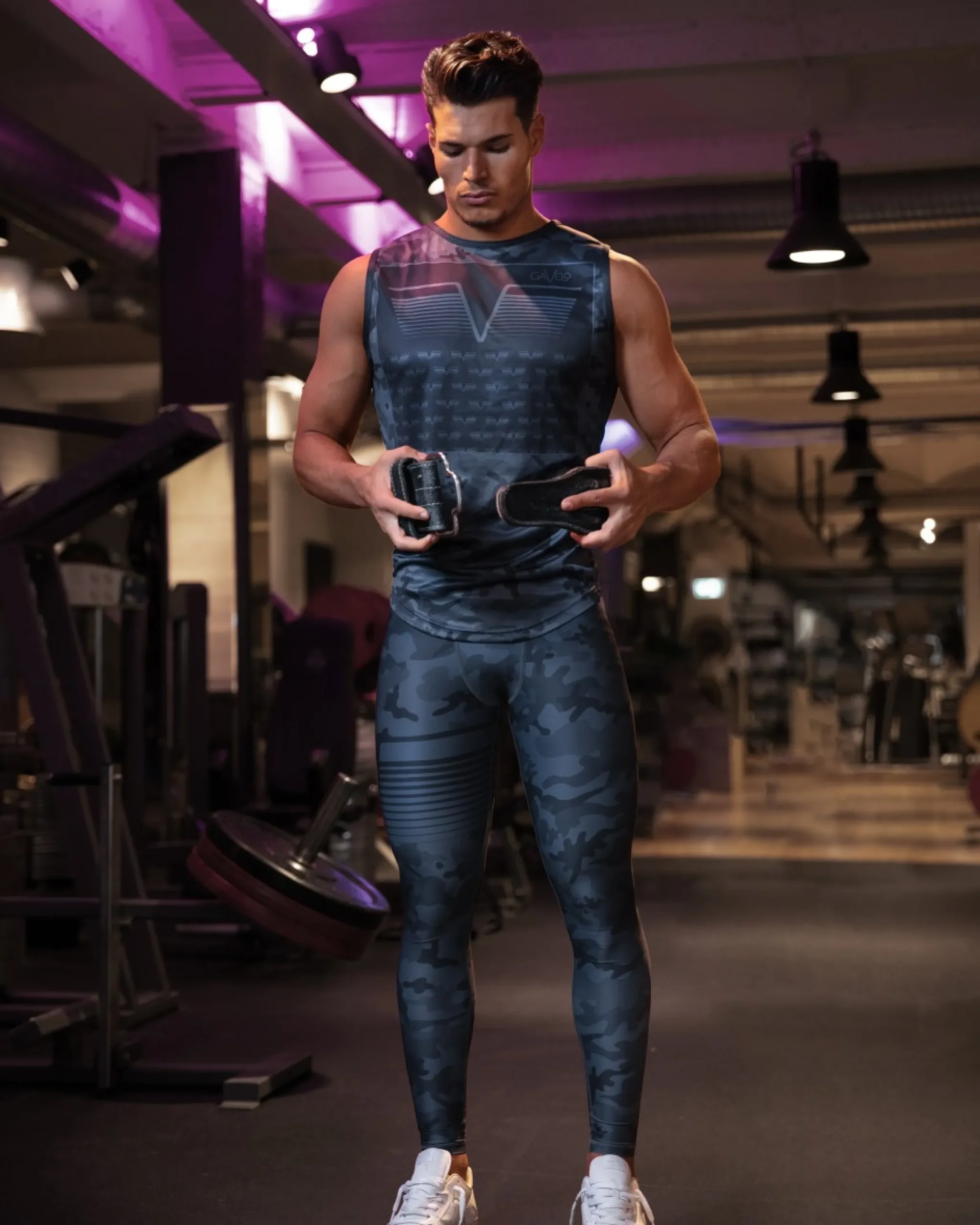 Herr Gavelo Sniper Camo Blue Kompressionstights