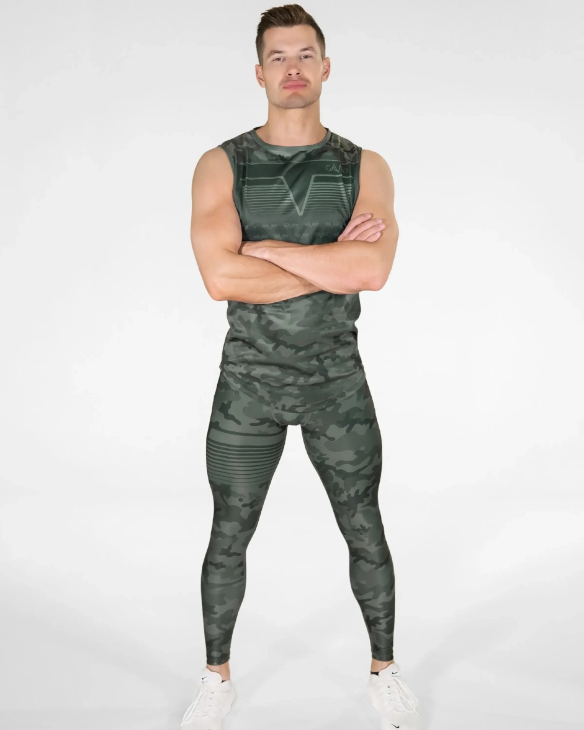 Herr Gavelo Sniper Camo Green Kompressionstights